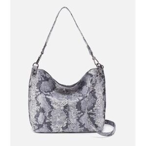 HOBO INTERNATIONAL Silver Enchanted Floral Embossed Leather Hobo Convertible Bag
